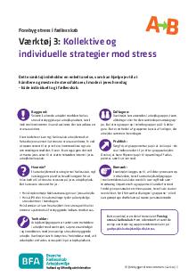 Værktøj 3: Kollektive og individuelle strategier mod stress